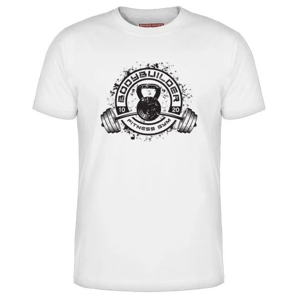 تیشرت سفید طرح بدنسازی