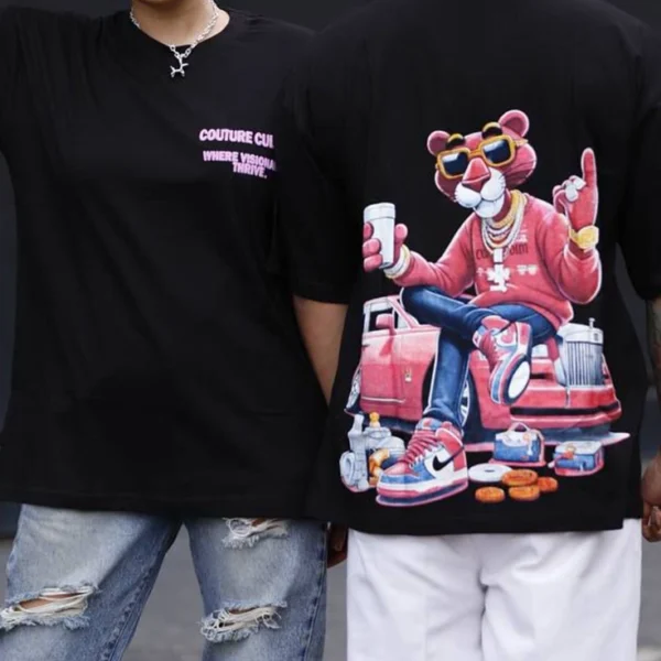 تیشرت خاص پلنگی صورتی و ماشین